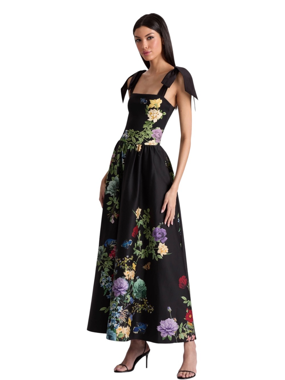 NWT Alice + Olivia Oriana Drop Waist Venus Floral Dress Size 2 - Picture 3 of 12